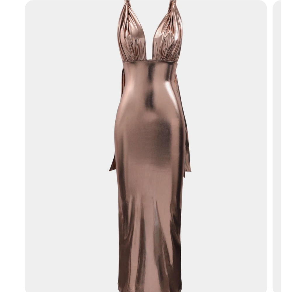 Brown metallic dress new